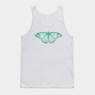 Butterfly Design in Blue and Green Paint Strokes Pattern 3 Tank Top